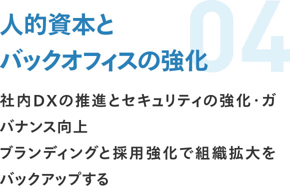 人的資本とバックオフィスの強化